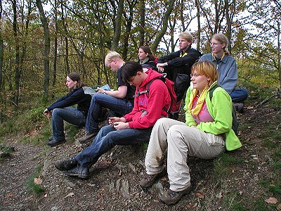 Wie waren er mee? Nou: Femke, Inze, Arne, Denise, Maaike, Hans, Edo en Johannes die deze foto neemt.