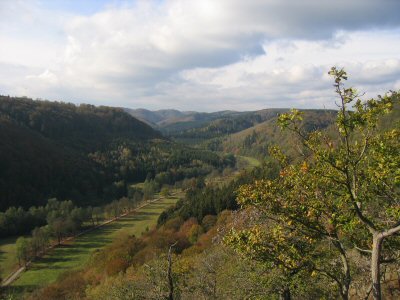 Een prachtige Harz-vallei in de rui.